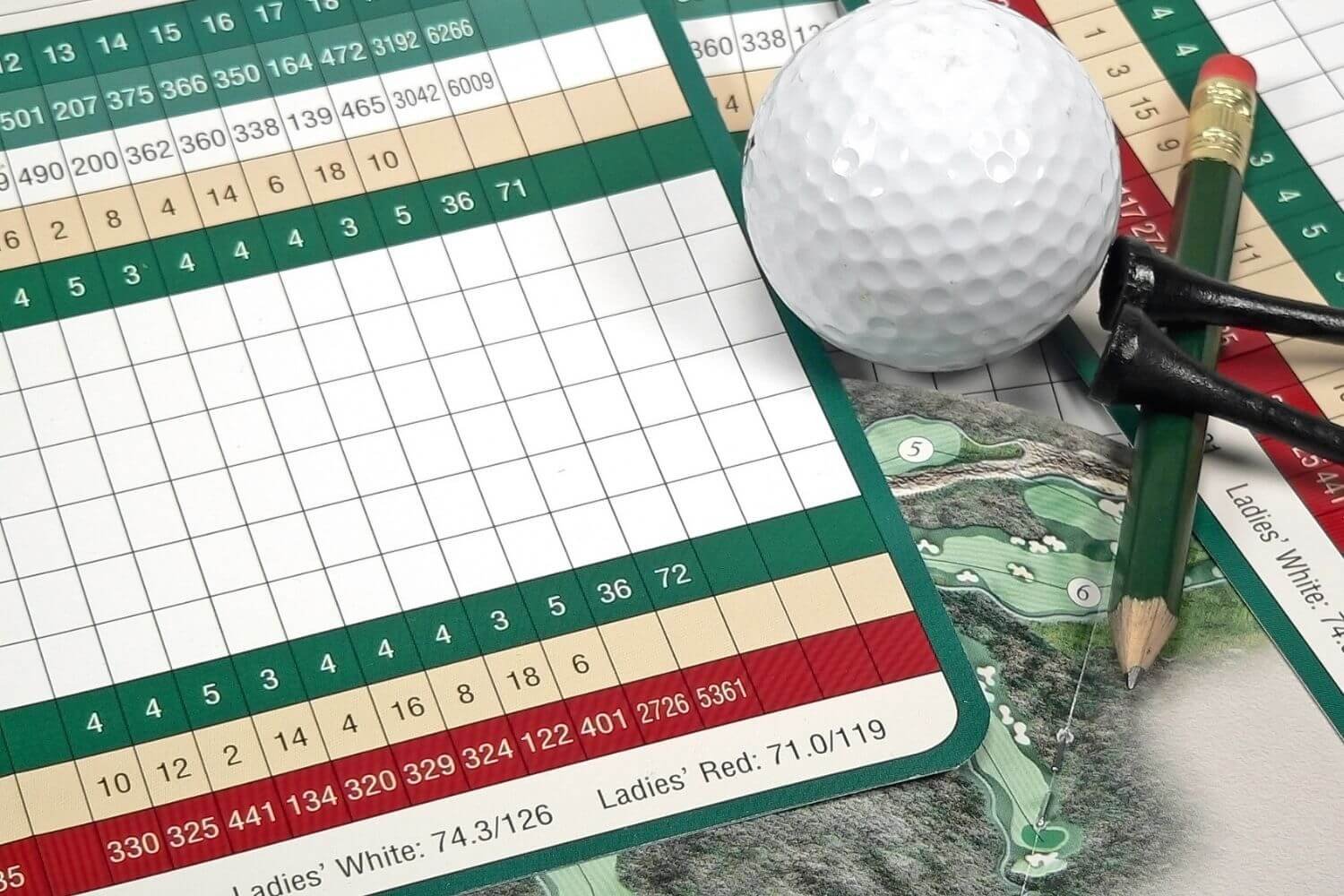 Cartão de resultados de golfe
