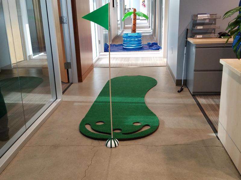 Mini golf course in office